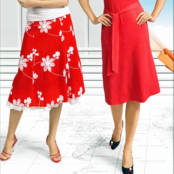 BATISTE COTTON SKIRT A-LINE EMBROIDERED LUX